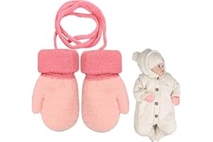 HeigeSeng Baby Handschuhe 1 Jahr,Winter Kinderhandschuhe 2 Jahre,Fäustlinge Kleinkinder für 0-3 Jahre,Winterhandschuhe Kinder,Mädchen/Jungen Kids Handschuh,Mit Schnur Handwärmer