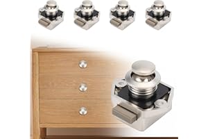 Opaltool Serratura a Pulsante, 15-20mm Chiusura a Pulsante per Camper con Vite, Senza Chiave Push Lock Serratura Chiusura a Pulsante per Caravan Camper Furgone Barca Armadio Porta