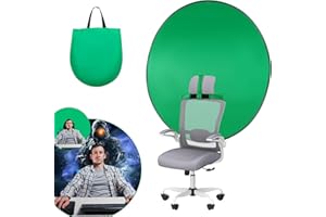 SRIMMIT Green Screen Background with Stand,1.42m(4.65ft) Collapsible Greenscreen Backdrop,Pop Up Green Screen with Storage Bag，Portable Backdrop for Photography,Gaming,Live Streaming,Zoom Meeting and Gaming