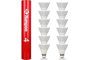 KUMPOO Professional Shuttlecocks Badminton Goose Feather Birdies: 12Pack Fast Speed Badminton Shuttle Balls with Great Flight Balance, Feather Badminton Shuttlecocks for Sports Training Exercise Game