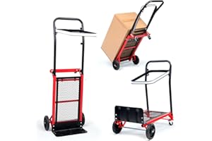 Crystals 2-in-1 Folding Sack Truck & Platform Trolley – Heavy Duty Convertible Aluminium Hand Truck Dolly with 120kg/60kg Load Capacity for Home, Office, Warehouse, Garden & Outdoor Use (Design-2)