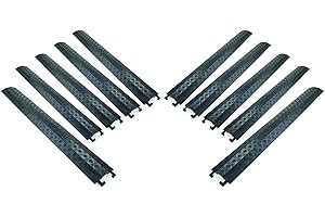 CP CABLE PROTECTOR 10 Stück 1 Kanal PVC Kabelbrücke SCHWARZ Schlauchbrücke Kabelkanal für Fußgänger/Radfahrer/Büro usw.
