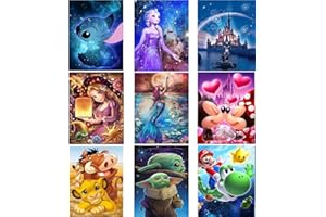 Mupmod 9 Pack Diamond Painting Kits for Adults,Full Round Drill Diamond Painting DIY 5D Diamond Art Craft for Home Wall Decor Gift (12x16inch)