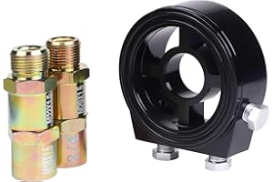 Fuworance Oil Gauge Filter Sandwich Plate Adapter Connector Pressure Temperature Cooler Sender Sensor Gauge Car Modified Instrument Sensor Base Thermostatic Oil Sandwich Plater 1/8 NPT Universal