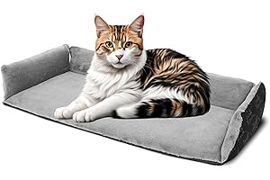 bo&flash Katzenliege für die Fensterbank San Francisco Dark Grey – Hochwertiges Katzenbett – Waschbares Katzenbett 62 × 27 × 10 cm – Katzenkissen – rutschfeste Unterseite - Cat Bed