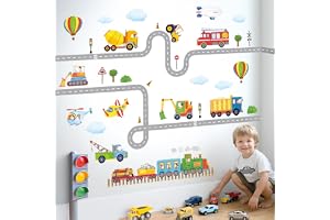 DECOWALL SG-2107 Konstruktionstransport på vägen Väggdekaler Väggdekaler Skal och pinne Avtagbara väggdekaler för barn Barnka