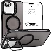 Babilden iPhone i&ccedil;in Kılıf Kamera Korumalı Magsafe Wireless Şarj &Ouml;zellikli Mat Şeffaf Renkli Standlı Kılıf (Lens Hediyeli) (S