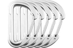 ORYIAH Juego de 5 pequeños mosquetones, llavero mosquetones, gran apertura, ganchos mosquetones para camping, senderismo, pesca, etc. (5 colores a elegir)