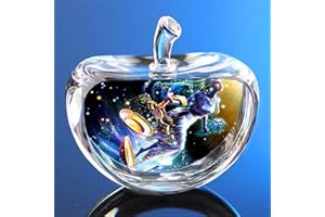 BESOT 12 constelación clara cristal de cristal raros manzana modelo Figurines papel pondera piedras naturales y minerales foto personalizados cristales para decoración del hogar (Libra)