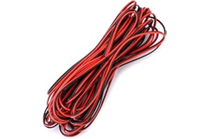 QWORK® 10 metrów 22AWG przewód elektryczny 2-żyłowy czarny czerwony przedłużacz przewodu elektrycznego do taśmy LED i okablowania elektronicznego