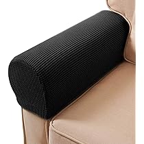 QUARKZMAN Sofa Armlehnenbezüge 2er Pack Beige - Stretch Couch Schutzbezüge Kratzfest