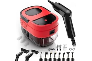 TWOOASES Steam Cleaner Handheld, Pressurized Handheld Steamer for Cleaning, 3-Grade Adjustable Handle, Multi-Purpose Steamer for Home, Fast Heating Steam Cleaner, Portable Steamer for Window, Kitchen,Floor-Red