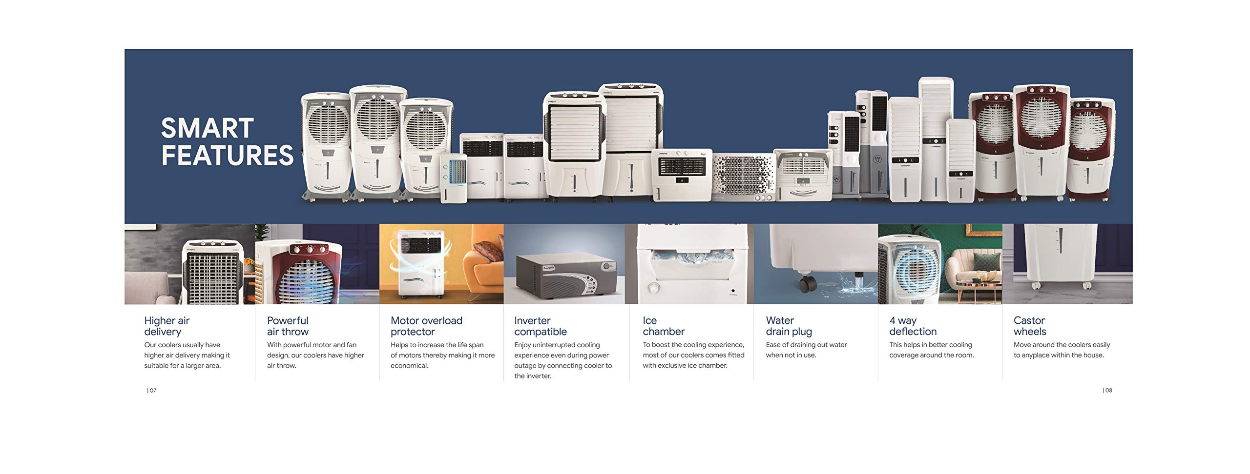 Crompton Optimus 65 Litres Desert Air Cooler for home | Large & Easy Clean Ice Chamber | High Density Honeycomb Pads | Everlast Pump | Humidity Control - Image 14