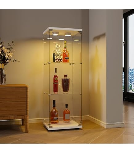 Vitrine Triple9 Avec éclairage LED Et Plateau Tournant (blanc) - Pour Modèles Réduits
