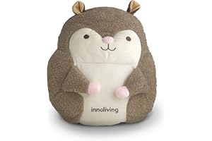 Innoliving INN-768S Peluche Scoiattolo Riscaldabile, Cuscino Termico a Forma di Scoiattolo, Scaldino Elettrico Senza Acqua, Cordless, Durata Calore 6 Ore