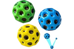 zykssy 3 Stück Astro Jump Ball,Moon Ball,Hohe Sprünge Gummiball Space Ball Moonball EIN Knallendes Geräusch Machen,High Bounce Hole Ball, Bouncy Balls für Kinderpartygeschenk.