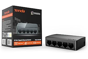 Tenda 5-portowy przełącznik sieciowy Gigabit Ethernet | Rozdzielacz Ethernet | Plug-and-Play | optymalizacja ruchu drogowego | Niezarządzalny (SG105), czarny