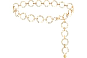 LIMHOO Metal Waist Chain for Women Chunky Belly Link Chain Belt for Dresses