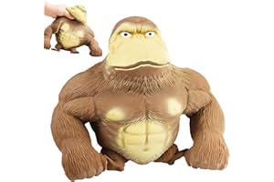 peiyee Gorila Juguete Antiestres, Juguete de Gorila de Suave Látex, Juguete de Mono Que Se Estira y Squeeze, Gorilas de Descompresión para Ocio, Entretenimiento, Alivio del Estrés (Grande)