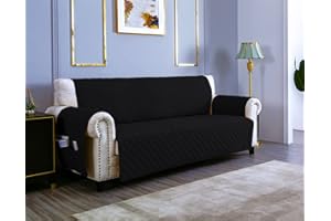 ‎SEVI'S sevi's Sofa überzug 2 Sitzer - Sofabezug Wasserdicht Kratzfest - Couch Überzug Reversibel Fleckenresistent - Sofa Cover für Katzen und Hunden - Schwarz