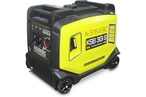 K&S BASIC Generatore inverter KSB 30i S, generatore di corrente 3000 W, conversione elettronica di energia elettrica, generatore di emergenza per i consumi sensibili, motore Euro 5, 2 prese Schuko da 230 V