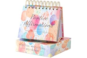 QOCO 365 Days Motivational Calendar 2024 Inspirational Desk Calendar Positive Affirmations Calendar Flip Over Positive Desk Decor to Start Your Day With a Smile for Women Girls Office Home Desk