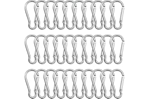 GeekerChip Set di 30 Moschettoni,Moschettone in Lega di Alluminio,3.6 * 41mm,Clip Gancio a Molla Fibbia Appesa,Portante sicuro 2.5 kg,per amache,campeggio,pesca,tende da sole