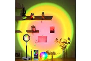 ANIEPAA Sunset Lamp, Lampe Soleil Entièrement Métallique avec App Contrôle,Des Milliers de Variations de Couleurs Lampe Coucher de Soleil,Adaptée à la Diffusion en Direct, la Décoration ,la Photographie