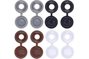 XINSHENG 240 tappi a vite con cerniera tappi a vite in plastica, coprivite pieghevoli, tappi decorativi a vite con scatola, numero da 6 a 8 viti per mobili, armadietti, scaffali (nero, bianco, grigio,marrone)