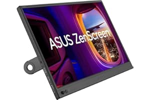ASUS ZenScreen MB169CK Monitor USB portátil de 16 Pulgadas, 15.6 Pulgadas visibles, Full HD, IPS, Doble USB Tipo-C, Antiparpadeo, Filtro de luz Azul, Superficie antirreflejos, Soporte de 360°