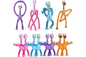 Piucrty Kindergeburtstag Gastgeschenke Giraffe Saugnapf Spielzeug Kinder 12PCS Tombola Preise Nützliche Mitgebsel Geburtstags Pop Tube Give Aways Wundertüte Party Beschäftigung Autofahrt Geschenke
