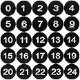 Plastic Numbered Discs Number Tags Engraved Numbered Tags Without Hole Round (0-50, Black)
