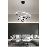 Fer Avize Axes Modern Tasarım Yatak Odası - Salon - Mutfak Siyah Renk Beyaz Led 3 L&uuml; Avize