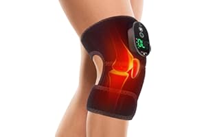 AFDEAL Heated Knee Brace, Cordless Heated Knee Warp, Rechargeable Knee Brace Warmer with 6 Heating Levels, 4 Timer, 3 in 1 Heated Pad for Shoulder Elbow Knee, 1 Pack Black