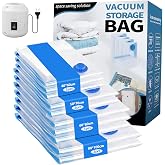 Dcceeo Empty Clothes Bag with Electric Pump, 10 Pieces Vacuum Clothes Bags (2 Jumbo, 3 Large, 2 Medium, 3 Small) Vacuum Bags