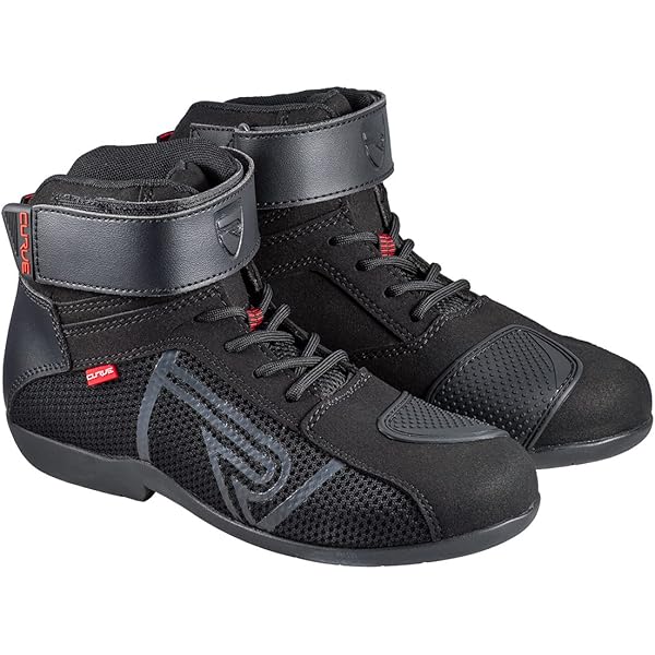 CURVE Magnes WP Motorcycle Boots, Black, Microfiber, Ankle And Heel Protectors, Reflective Details, Zip, Adults, CE, Black