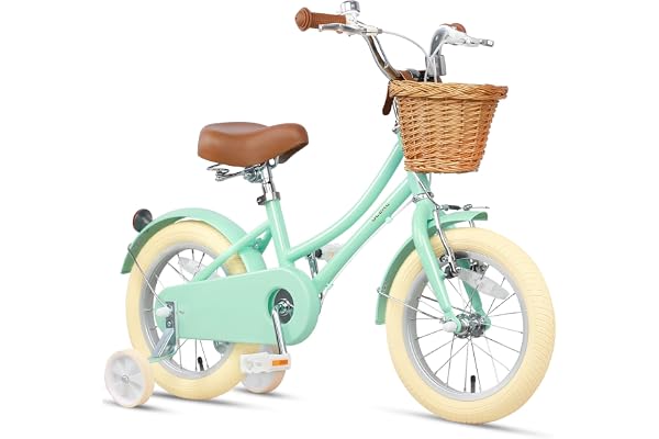 Glerc Vélo de Fille avec Panier pour Enfants de 3-10 Ans, 12 14 16 20 Pouces avec Cloche de Panier et stabilisateurs, Plusieurs Couleurs Taille