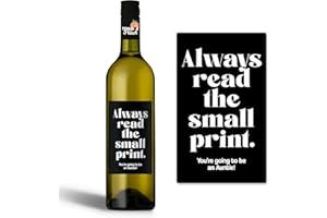TONGUE IN PEACH Baby Announcement Wine Label - Always Read The Small Print - New Auntie - Niece Nephew - Pregnancy Announcement - New Baby - WBL63