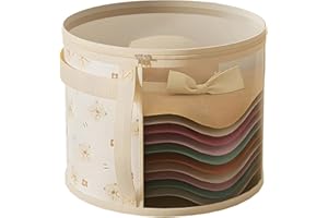 JISRKP Hat Boxes with Lids, 42x28cm Large Capacity Hat Storage Organizer for Travel, Wardrobe, and Church Events, Durable Fabric Ideal for Fashion Enthusiasts and Travelers