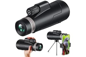 LTWAVE 12X50 High Power Monocular Telescope with Phone Stand and Tripod, Zoom Monoculars for Adults Bird Watching, Hunting, Traveling
