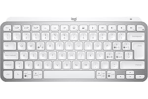 Logitech MX Keys Mini Tastiera Illuminata Wireless, Minimal, Compatta, Bluetooth, Retroilluminata, USB-C, Compatibile con Apple macOS, iOS, Windows, Linux, Android, in Metallo - Grigio chiaro