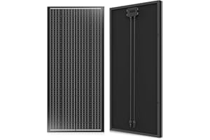 Rvpozwer 100w Solar Panel, N-Type Monocrystalline Solar Panels, 18BB Grid Lines Technology, 24.3% High-Efficiency, PV Module 12 V/24 V for Homes, RV, Battery, Boat, Rooftop and Off-Grid Applications