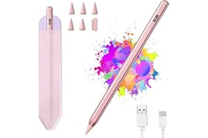 KBCASE Stylus Pen for Apple iPad 2018-2025,2nd Generation Pencil Faster Charge with Palm Rejection for iPad A16 11/10/9/8/7/6th Gen, Pro 11"/12.9"/13", Air 3rd-6th, Mini 5th/6th,5 Replacement Tips