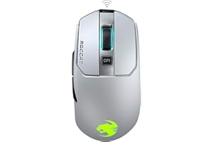 ‎ROCCAT Roccat Kain 202 AIMO RGB USB Gaming Maus (16.000 DPI Owl-Eye Sensor, Kabellos, Titan Click Technologie), weiß