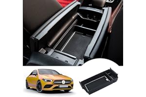 SHAOHAO Kompatibel mit Mercedes A-Klasse W177 V177 /GLB X247 /B-Klasse W247/GLA H247 /CLA C118 2023 2024 Armlehne Box Organizer Mittelkonsole Organizer glb mercedes zubehör（Weiß）