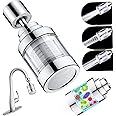NORTXEN Sink Faucet Filter, 3-Speed Adjustable Faucet Extender Filter, 360-Degree Rotating Faucet Aerator, Stainless Steel Faucet Filter Removes Heavy Metals, Hard Water for Kitchen and Bathroom