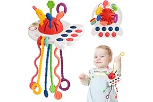 AOVNEA Giochi Montessori 1 Anno, Giochi per Bambini Giocattolo Sensoriale per Abilità Motorie Fini Educativo Giochi da Viaggio, Giochi Montessori per Neonati Bambini 1-3 Ragazzi Ragazze-Rosso