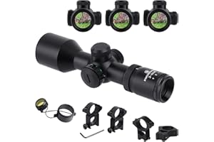 FOCUHUNTER 3-9x40E Cannocchiale da puntamento Rifle Scope tattico Mirino Ottico Compatto con Anelli di Montaggio Weaver/Picatinny da 20 mm e copriobiettivo per Gli Sport all'Aria Aperta