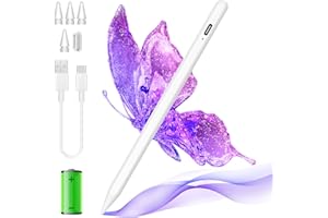 APHBZGE Stylus Pen for iPad 2018-2024,Fast Charging Bluetooth iPad Pencil Compatible with iPad 10/9/8/7th Gen,iPad Pro 11''/12,9'',iPad Air 3-5th,Magnetic Wireless iPad Stylus with 4 Replaceble Nibs,White