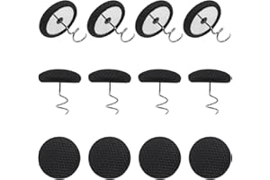 Mini Skater Small Upholstery Pins Linen Fabric Covered Button Twist Pins Classy Bed Skirt Pins for Slipcovers Headliners Fixed, Pack of 12 (Black)